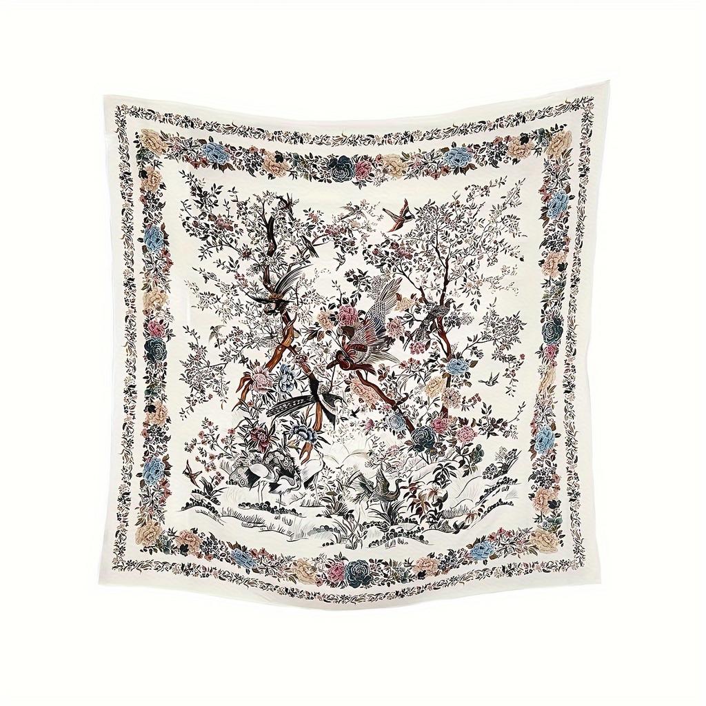 Новый женский шарф бандана повязка на голову цветы винтажный роскошный летний пляж квадратный хлопковый платок богемные аксессуары для девушек