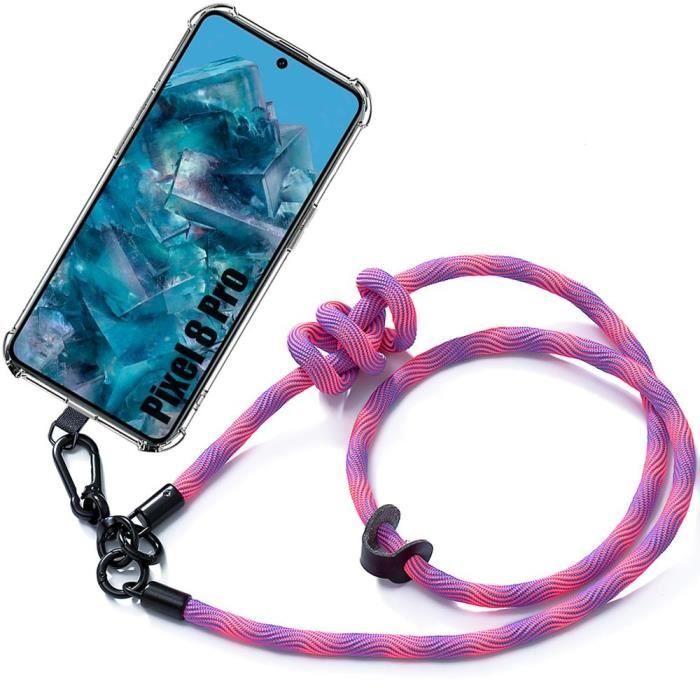 Coque - pour Google Pixel 8 Pro - Protection Antichoc - Cordon Démontable - Rose