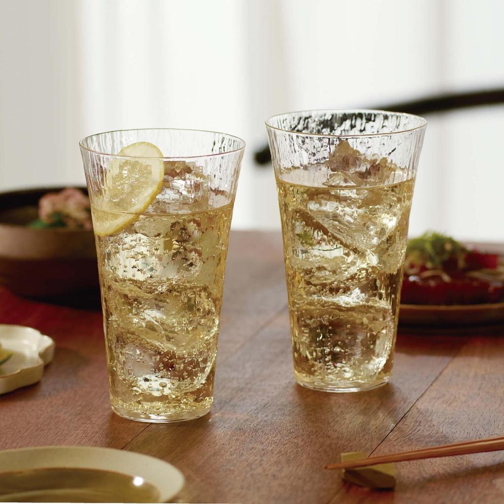 Toyo Sasaki Glass Набор аутентичного стекла для наслаждения тонким стаканом хайбол, сделано в посудомоечной машине, тонкий стакан хайбол, деревянный стакан, алкоголь, набор, 435 мл,