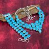 Blue Turquoise Bracelet & Necklace Jewelry Set, 925 Solid Sterling Silver Jewelry, Handmade Designer Jewelry For Any Occasion