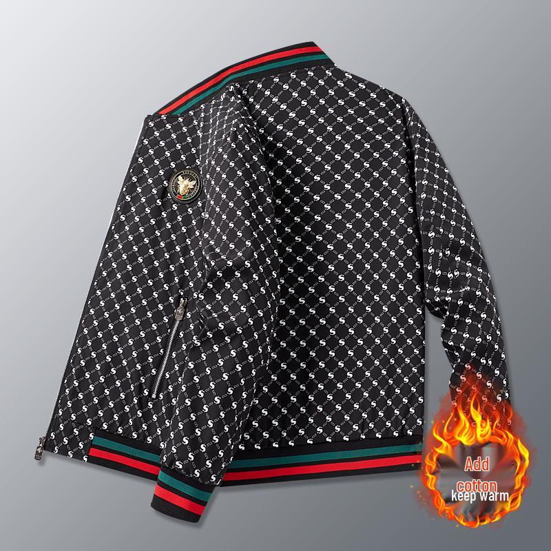 Европейская роскошная мужская куртка с принтом букв и бейсбольным воротником, бестселлер 2025