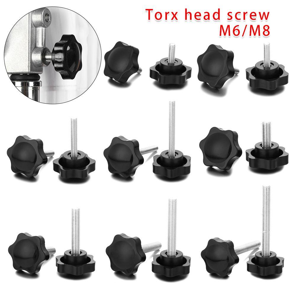 4PCS Practical Clamping Nut Threaded Thumb Screw Star Knobs Grips Carbon Steel Star Shaped Head Knob