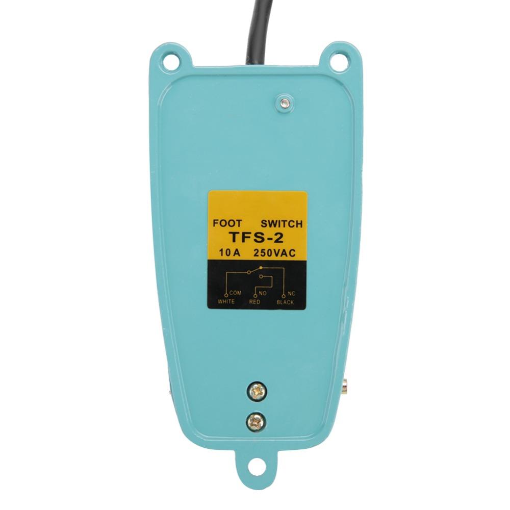 TFS-2 Foot Pedal Switch AC 250V 10A SPDT Foot Operated Pedal Controller Electric Reset 1M Cable Pedal Switch Industrial Use