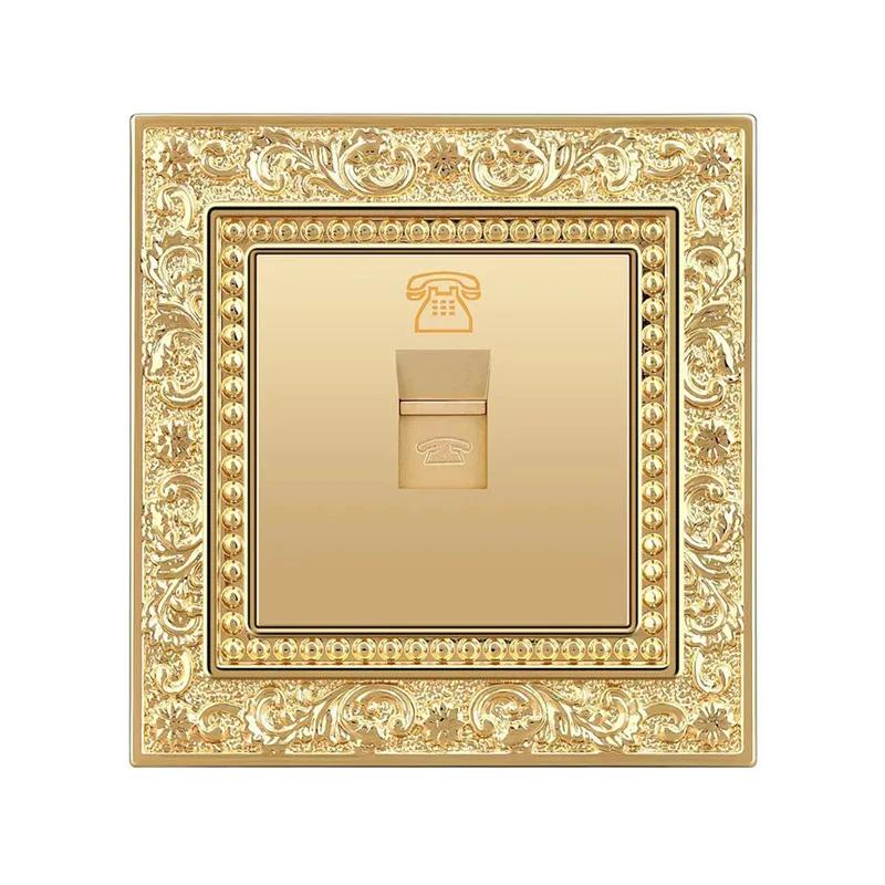 Роскошный винтажный кнопочный переключатель 1/2/3/Gang 2Way, стандартная медная настенная розетка ЕС-Франции, универсальный выключатель света для дома, розетка