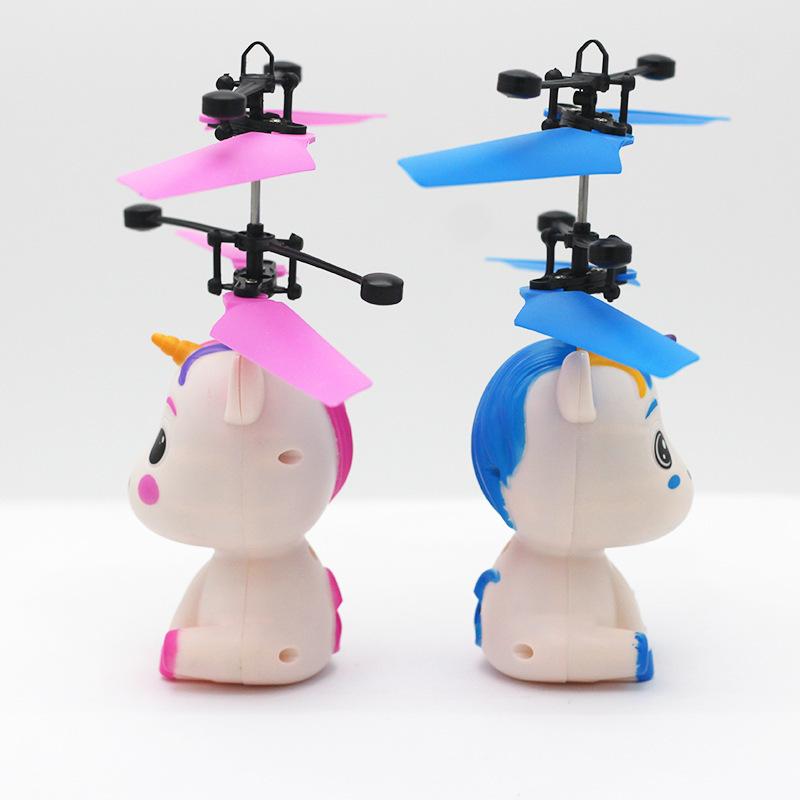 Индукционный игрушечный вертолет-единорог Подвеска устойчивая к падениям Детская индукционная игрушка-самолет