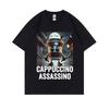 Итальянский маразм Капучино Ассасино Смешные футболки с мемами Мужская мода Винтажная футболка Мужская Женская Повседневная Юмор Футболки оверсайз