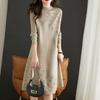 Dress for Woman Cotton Winter Vintage Casual Long Knitted Sweater Dresses