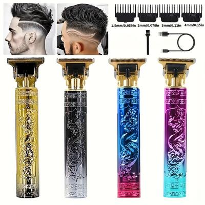 Беспроводная машинка для стрижки волос и триммер для бороды с USB-зарядкой, легко подстригать волосы и бороду, точный и удобный триммер с нулевым зазором, праздничный подарок