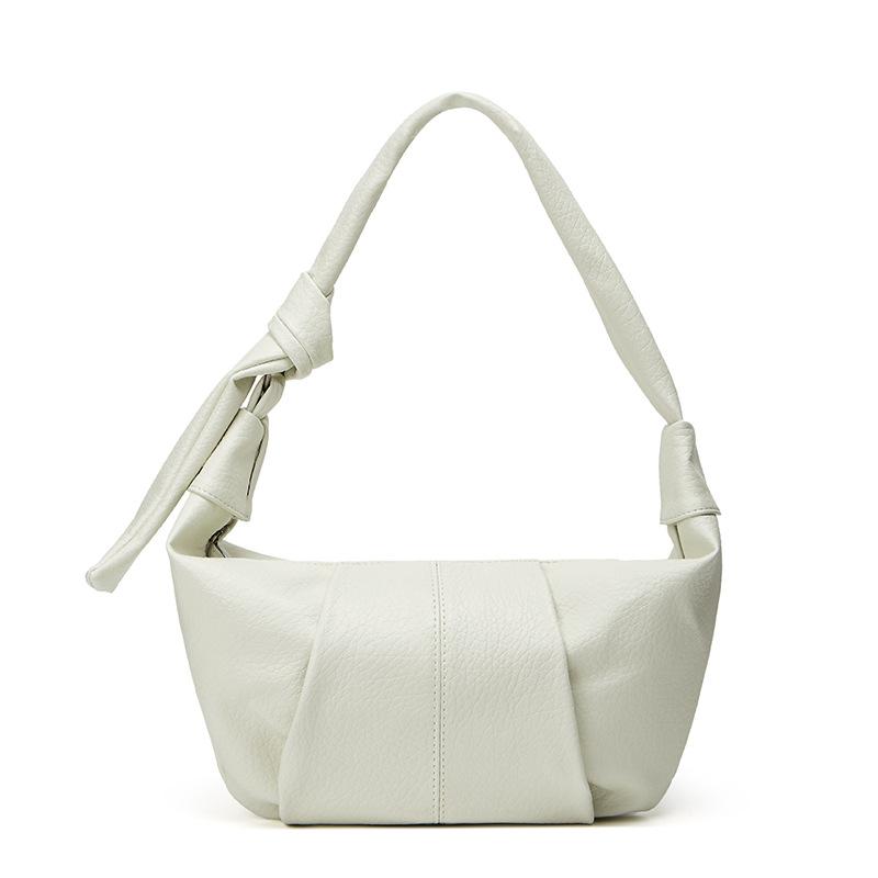 Вместительная ретро-сумка-пельмень из мягкой кожи с плиссировкой, в ленивом повседневном стиле, универсальная, с рогом, на плечо, мессенджер