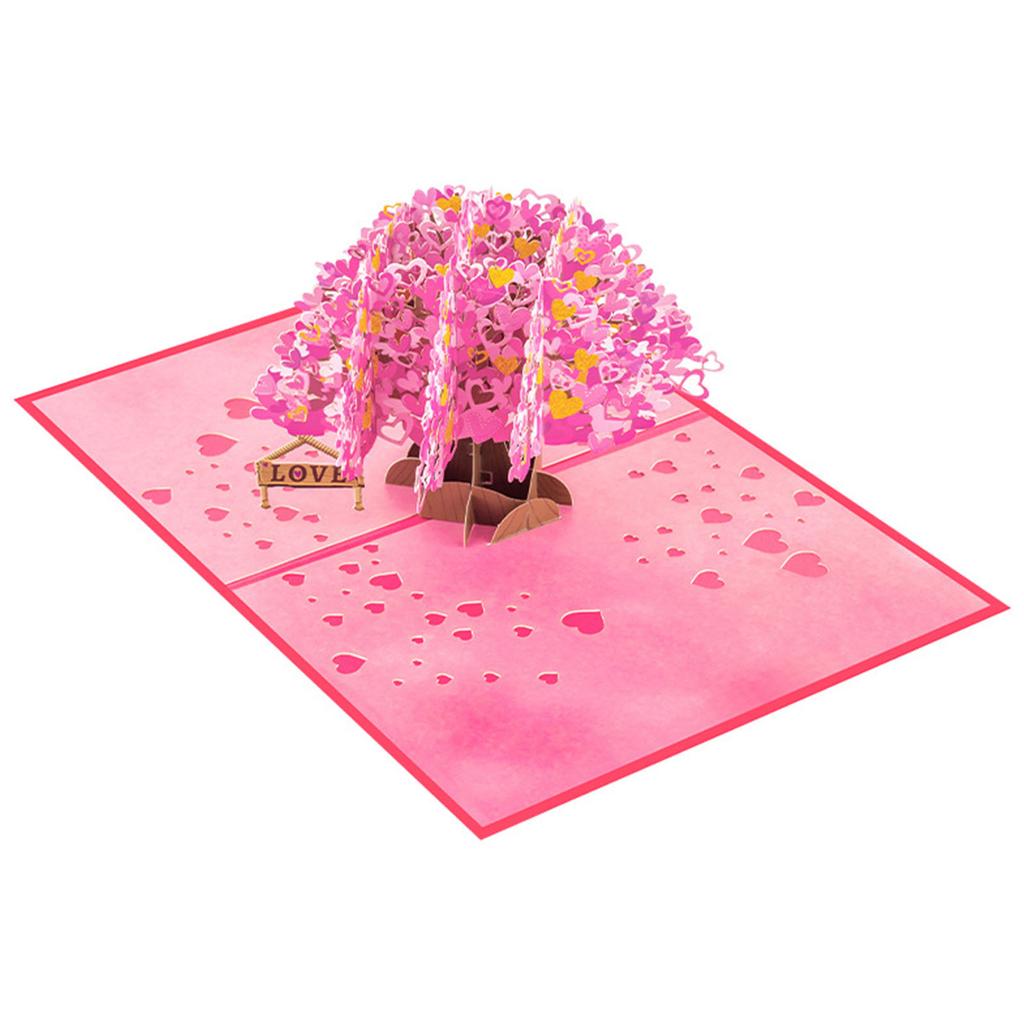 3D pop-up открытка «Дерево с сердцем» для празднования дня рождения, поздравительная открытка на День святого Валентина с конвертом, открытка-приглашение на вечеринку