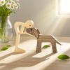 Dog And Human Ornament Rustic Wooden Boy And Dog Decoration