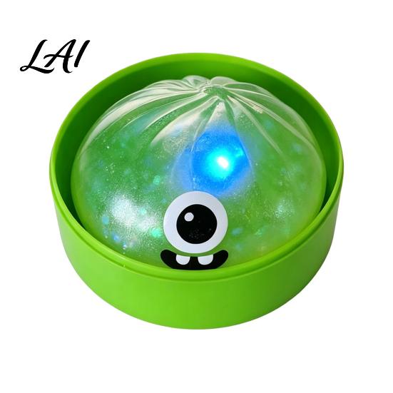 Stress Relief Toys Halloween Glitter Dumpling Squeeze Toy Spooky Ghost Pumpkin with Steamer Cute Anxiety Gifts Slow Rising Bun Fidget Toy LED Light
