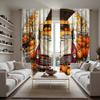 2 шт. HD Harvest Festival Pumpkin винтажная автомобильная занавеска в кленовом лесу Желтая завязка цифровая печать занавеска для украшения дома s