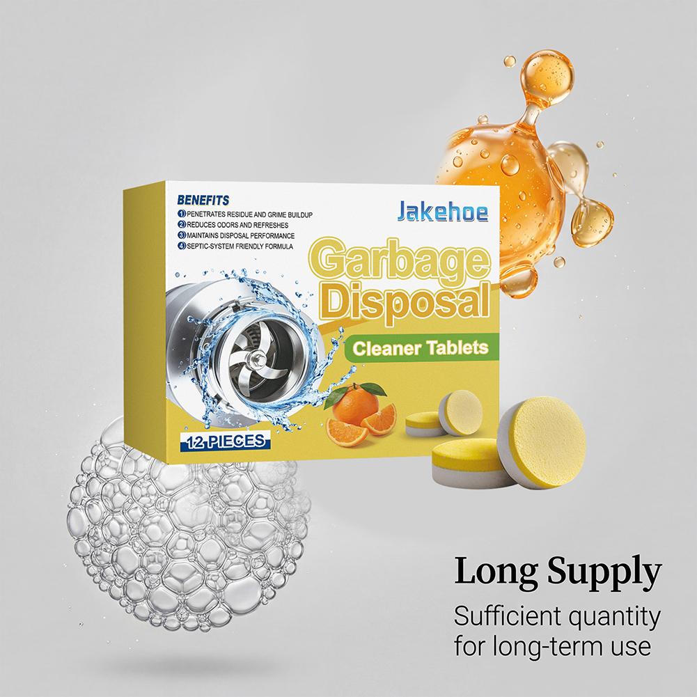 Garbage Disposal Cleaner Tablets Kitchen Sink Drain Deodorizer Refreshing Long-Lasting Lemon Scented For All Pipes And Septic