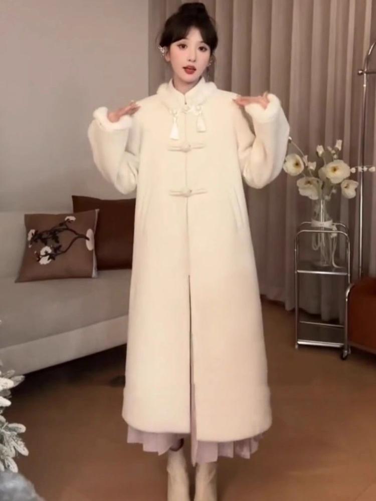 Новое китайское национальное шерстяное пальто женская зимняя одежда короткое длинное шерстяное пальто High Sense модный дизайн повседневная одежда