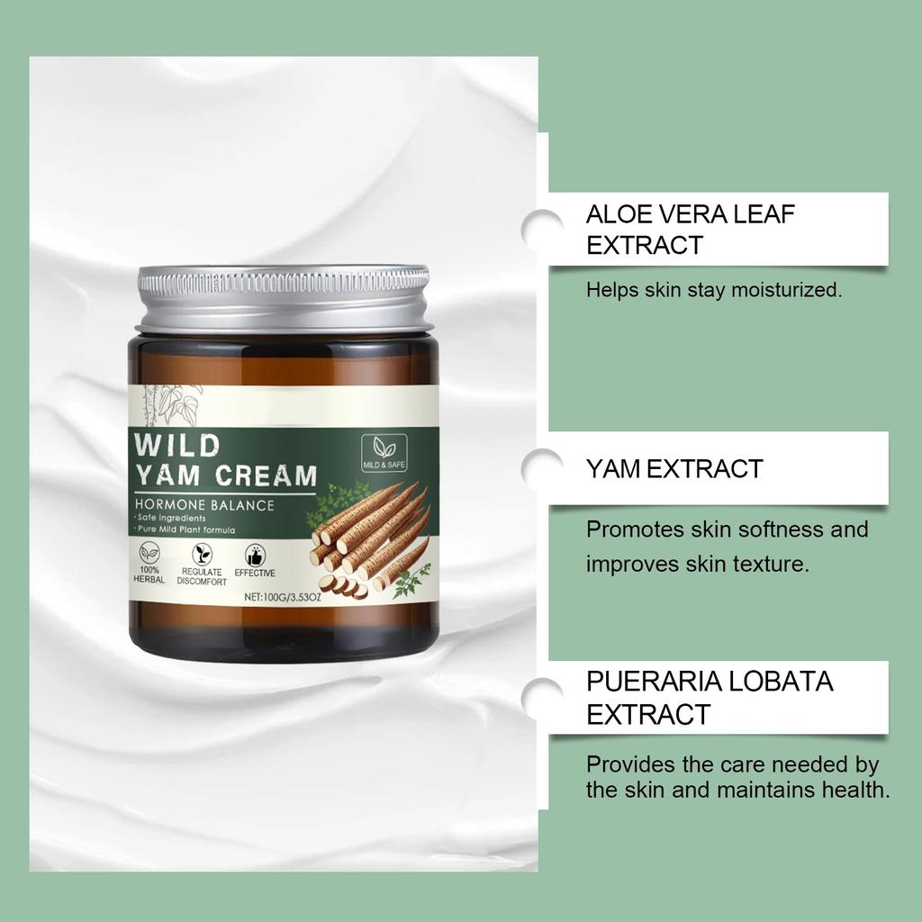 Органический крем с диким ямсом. Органический крем с диким ямсом. Обогащенный крем с диким ямсом для гормонального баланса, облегчения симптомов менопаузы и менструального дискомфорта.