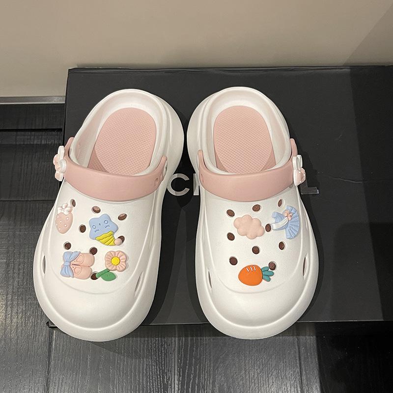 2024 Лето Новые Туфли На Высоком Каблуке Muffin Bottom Tide Outside Wear Тапочки Baotou Пляжные Туфли На Платформе Тапочки Женские Нескользящие Тапочки