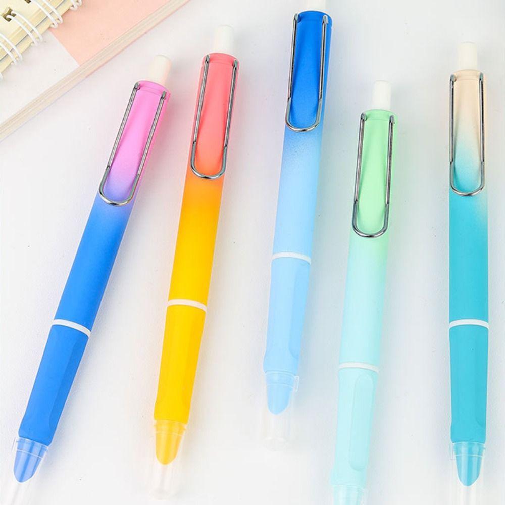 5PCS Students Gift Converter Filler Retractable Gradient Color 0.38mm Ink Pen Fountain Pen EF Nib