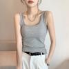 Stylish Elegance Fashion Female Casual Vest H237 Spring and Summer Wide Shoulder Vest Women Big U Neck Bottom Inner Small Vest Women Sleeveless Canvas