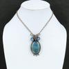 Aquamarine Pendant Copper Wire Wrapped Gemstone Pendant Blue Color Evil Eye Pendant Owl Pendant Handmade Copper Wire Jewelry Gift For Mother