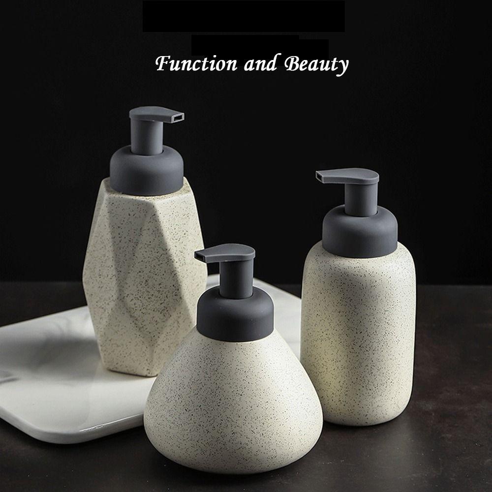 Speckled Matte Foaming Liquid Soap Dispenser Ceramic Foamer Sparkling Bottle Hotel