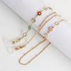 76cm Gold Color Daisy Flower Bead Pendant Glasses Chains for Women Anti-slip Hanging Neck Mask Holder Rope Sunglasses Chain