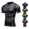 New Men's Running Shirt Bottom Tops Athletic Casual Breathable Moisture Wicking T-Shirt Gym Workout Soft Short Sleeve Sportswear