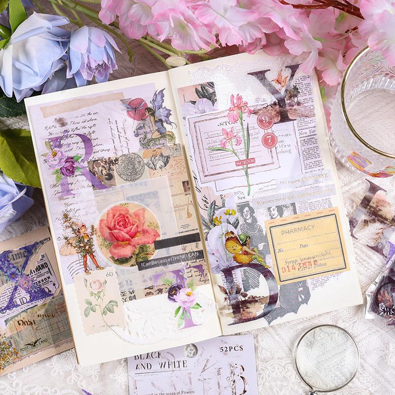 Yuezhen Duoduo Ретро Цветочный Лес Детский Набор Наклеек для Записных книжек