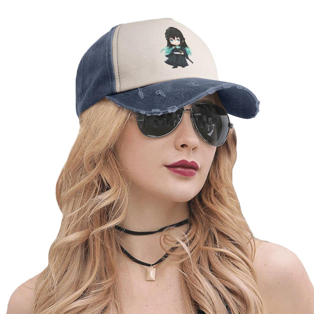 Demon Slayer Muichiro Tokito Chibi Baseball Caps Merch Vintage Distressed Denim Dad Hat Unisex Outdoor Summer Hats Cap