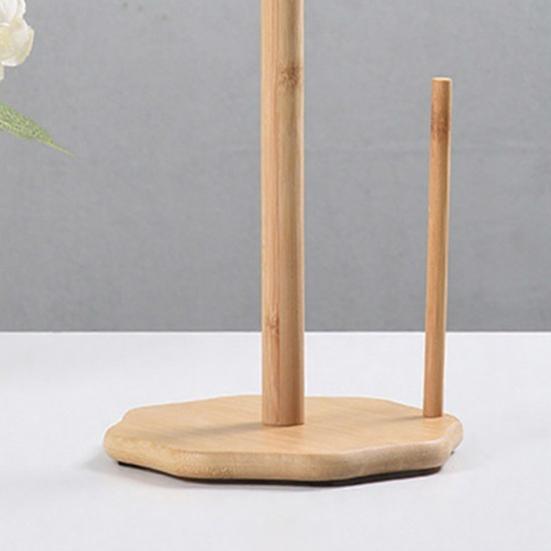 Бамбуковый держатель для бумажных полотенец, деревенский стоячий органайзер для бумажных полотенец, диспенсер для рулонов для кухонной столешницы, ванной комнаты, обеденного стола