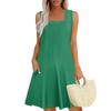Womens Summer Dresses Loose  Sleeveless Sundresses Dress With Pockets