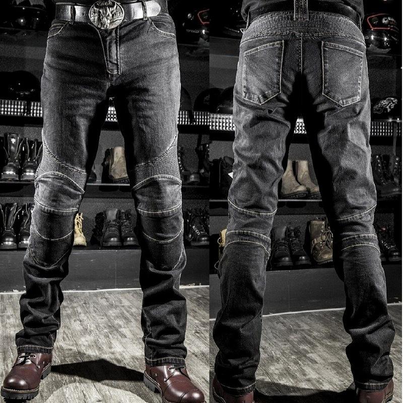 Windproof Motorcycle Racing Jeans Casual Pants Men's Motocross Off-Road Knee Protective Trousers