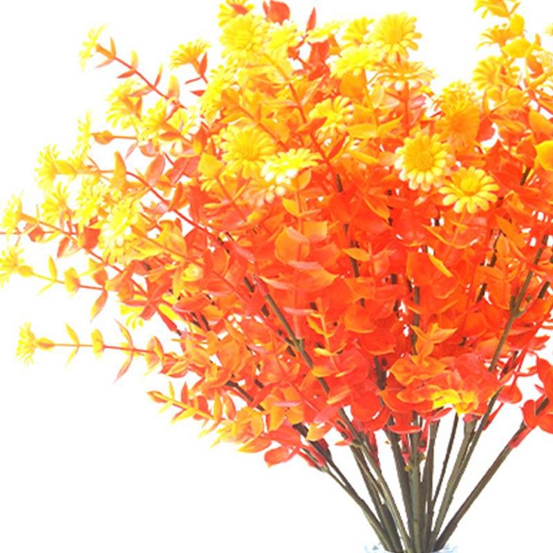 Оранжево-красный Лавандовый Фиолетовый Персидский Лист Орхидея 7 Вилочный Эвкалипт Дикая Горная Хризантема