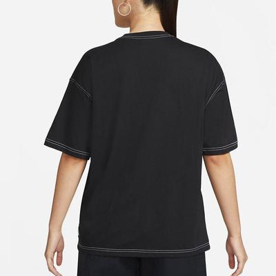 SS22 Спортивный топ Swoosh женский с коротким рукавом Черный DM6212-010