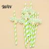 Biodegradable Straws 20Pcs Disposable Paper Straws, Hawaiian Palm Tree Party Drink Summer Beach Cocktail Green Coconut Decor Tropical Theme