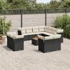 VidaXL Garden Lounge Set 12 Pcs with Cushions Black Wicker 3223942