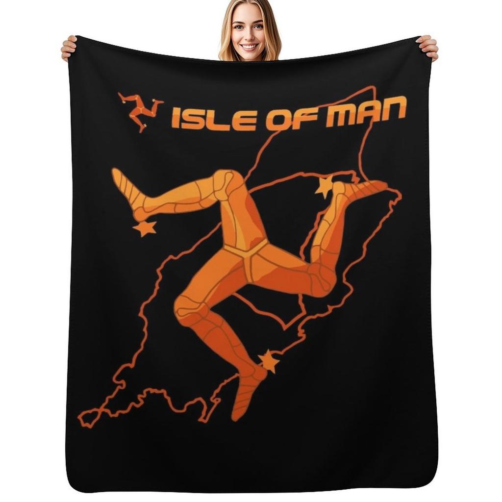Isle of Man Classic Map Throw Blanket Soft Plaid Hairy Camping Luxury Designer Blankets