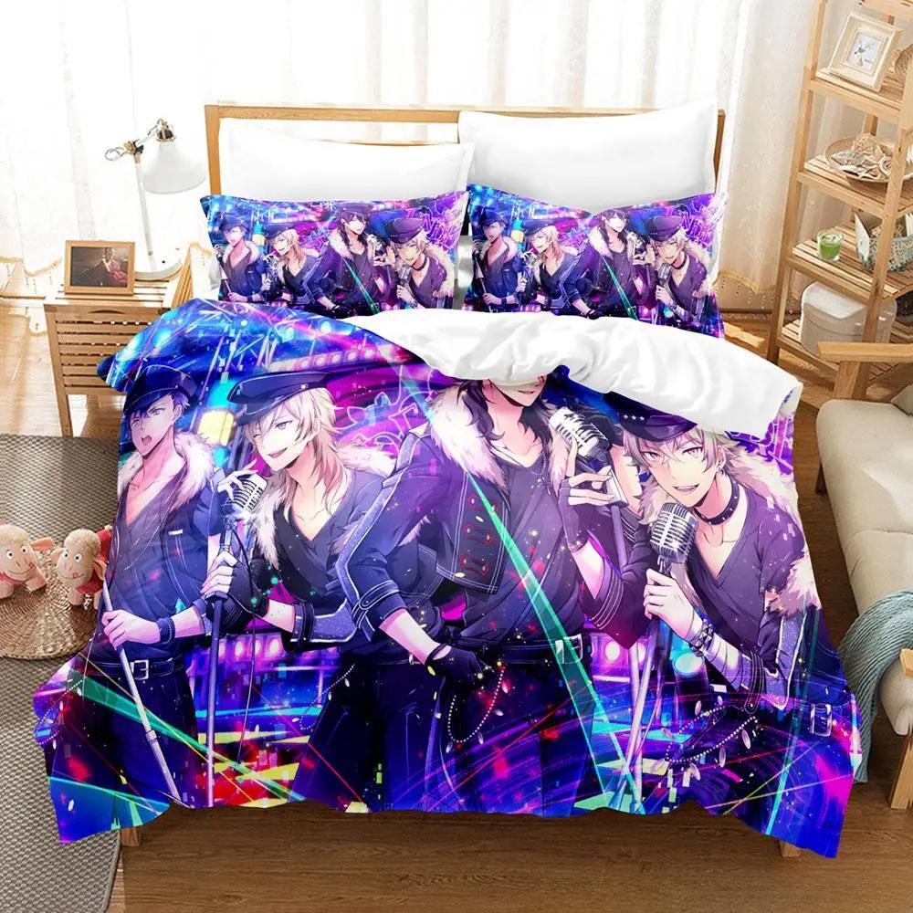 Аниме Игра Ensemble Stars Постельный Комплект Односпальный Полуторный Двуспальный Кингсайз Комплект для Кровати Взрослый Детский Спальня Пододеяльник Комплекты Домашний Текстиль