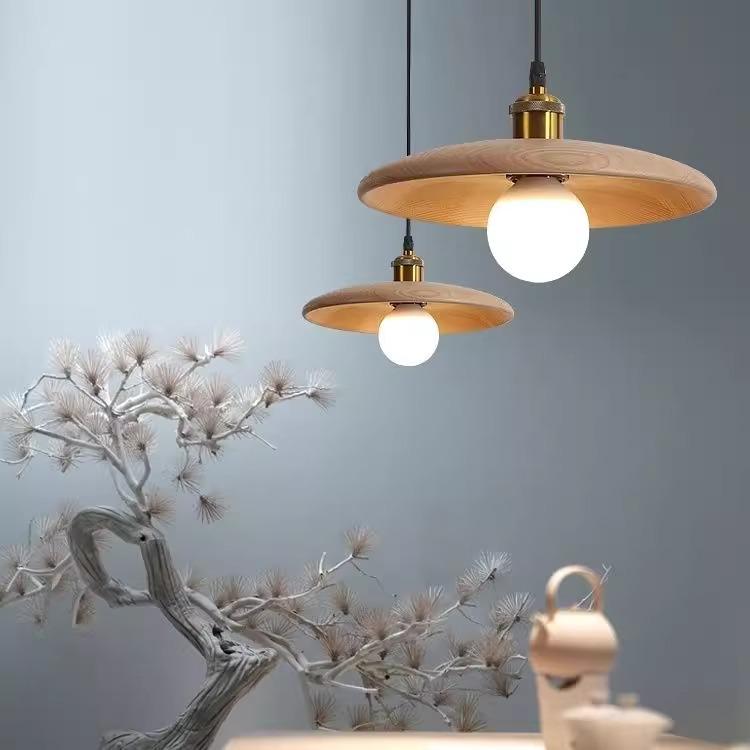 Люстра из дерева в стиле ретро ваби-саби: Лампа для спальни, кабинета, бара или чайной комнаты в японском стиле