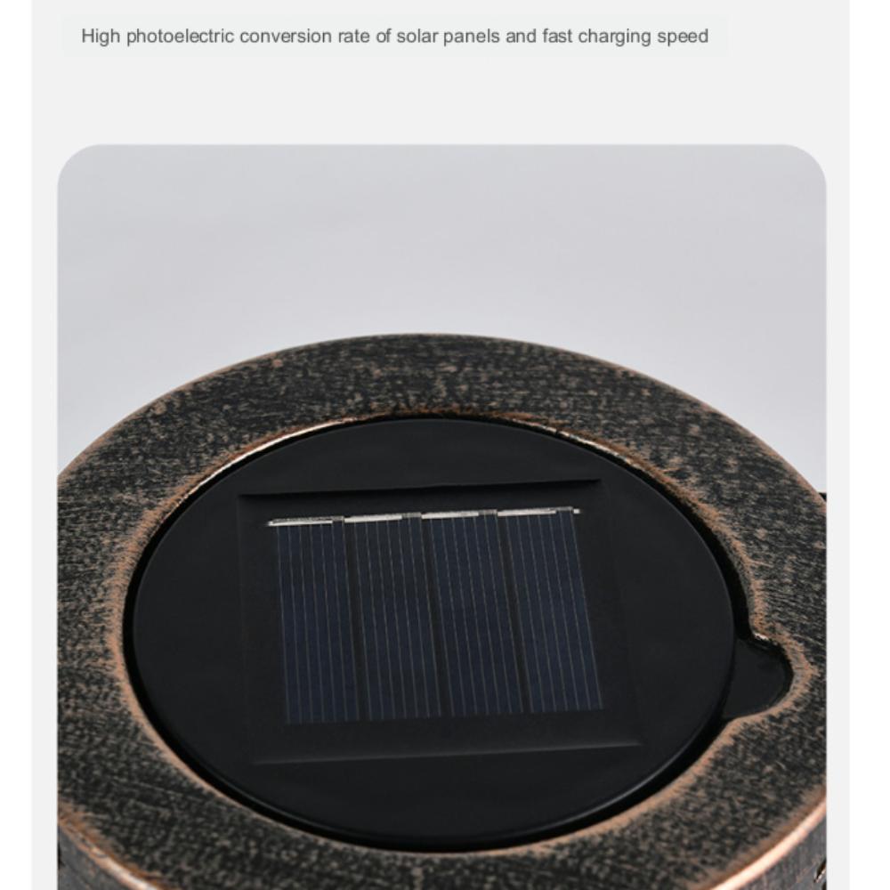 Лампа из кованого железа с большим деревом, открытый сад, солнечная лампа для просмотра, декоративная атмосфера, полая подвесная лампа