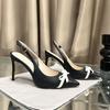 Fashion 2025 Spring New Bao Head After The Empty Single Shoes Bow Lady Line With Pointed High Heels For Women Stiletto