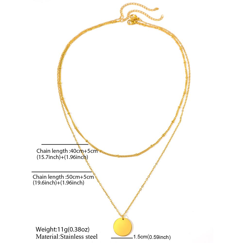 Ожерелья из нержавеющей стали Простая бисерная цепочка Перекрывающаяся лента Цепочка для ключиц Изысканное ожерелье для женщин Циркон Богиня Подарки Новинка