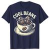 Смешные Cool Beans Кофе Кофеин Любитель Ретро Футболки Хлопок Короткий Рукав Подарки на День Рождения Мужская Повседневная Свободная Оверсайз Футболка