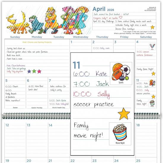 More Time Moms Family Organizer & Calendar, 2026 (15x22 Inches) - September 2025 to December 2026 - Larger & More Space for in-Depth Planning -