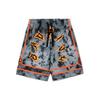 Li Ning Badfive Logo Printed Color Block Drawstring Casual Shorts Men Shorts Gray AAPR581-2