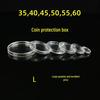 Fully Transparent 35mm Round PS Plastic Coin Storage Box with Lid