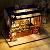 Miniature House Kit DIY Dollhouse Set with LED Light Doll House Making Mini Handmade Wooden Dollhouse Toys for Adult Gift