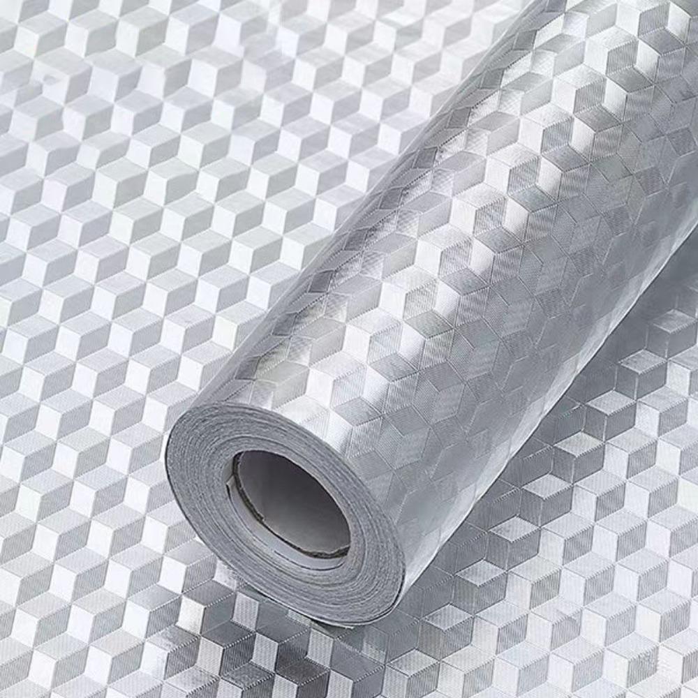 Обои для кухни, маслостойкая наклейка на фартук, алюминиевая фольга, масляная самоклеящаяся бумага, серебряная облицовка шкафа