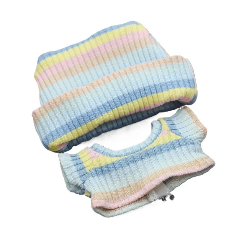 Одежда для куклы Наряд Аксессуары Для 15-17см куклы Ropa Labubu Шляпа с полями пуловер футболка короткая плиссированная юбка комплект Одежда