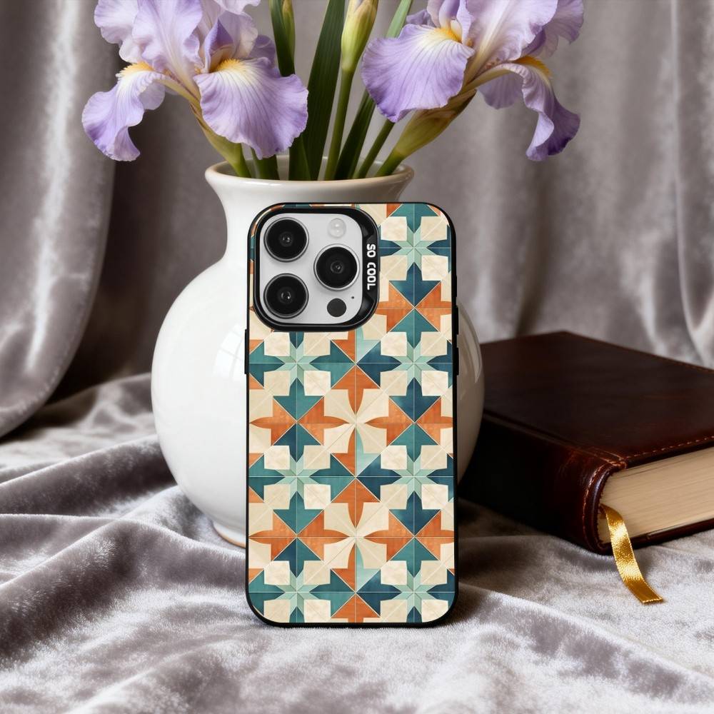 Чехол для телефона T-Tile M-Moroccan Cool Art для iPhone17,16,15,14,13,12,11 Plus,Pro Max Черный Конфетный серебристый чехол для телефона